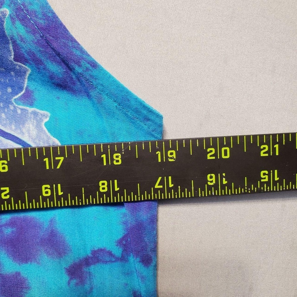 VTG 90s Bali Batiks Dress Womens Small Blue Purple Batik Fringe‎ Festival Beach - Picture 8 of 12